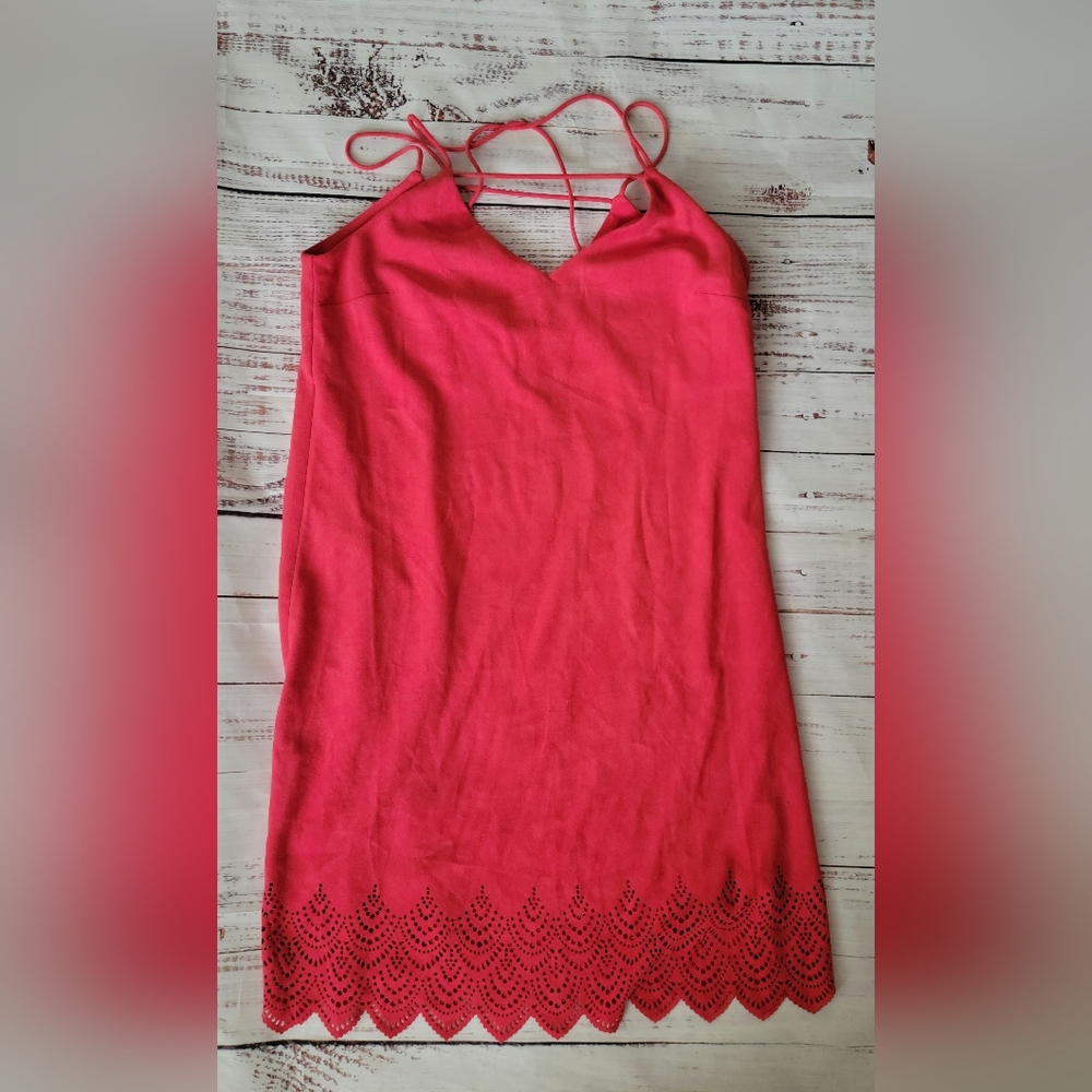 Sugar Lips S Red Suede Dress Stray Back NWTs